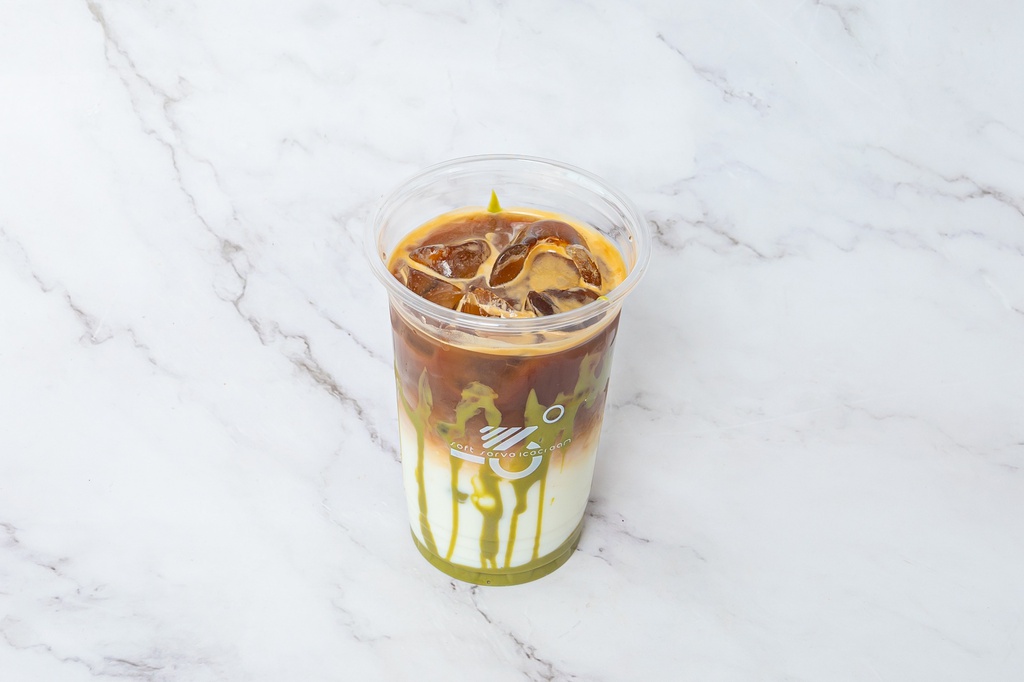 Iced pistachio latte