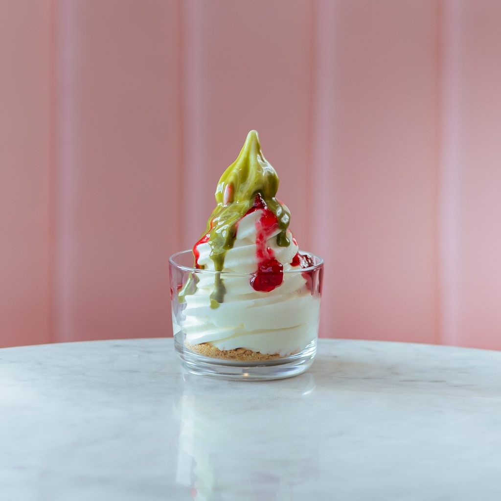 Pistachio and Pomegranate Cheesecake Ice Cream