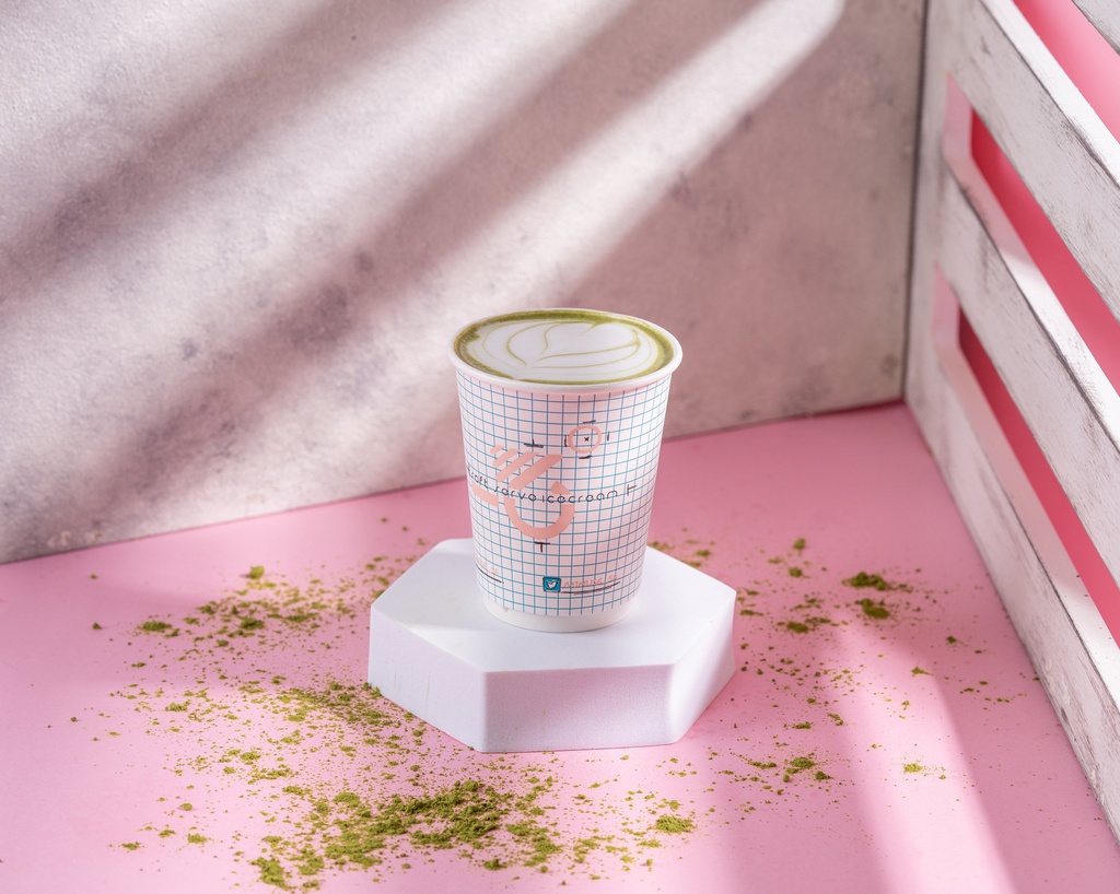 Hot matcha latte